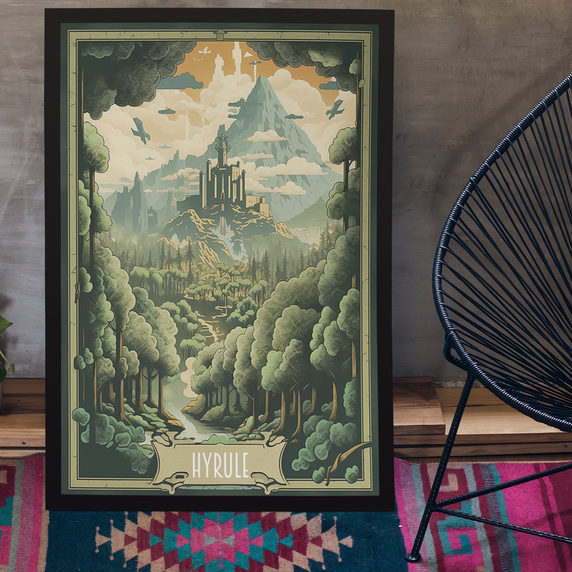 Hyrule Travel Poster Art Digital Download, Zelda Inspired Poster, Visit Hyrule Poster, Fictional Travel Poster Vintage, Game Gifts For Fans
