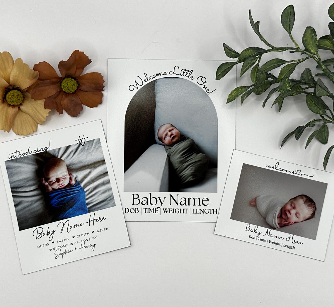 Custom Baby Birth Announcement Photo Magnets: Keepsake Gifts - Etsy