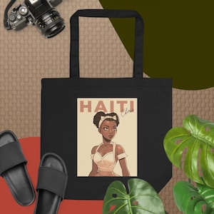 Haiti Cherie Tote Bag / Proud Haitian / I Love Haiti / Haiti Art / Gift for Haitian / Haitian Heritage Unisex Tote Bag / FREE SHIPPING