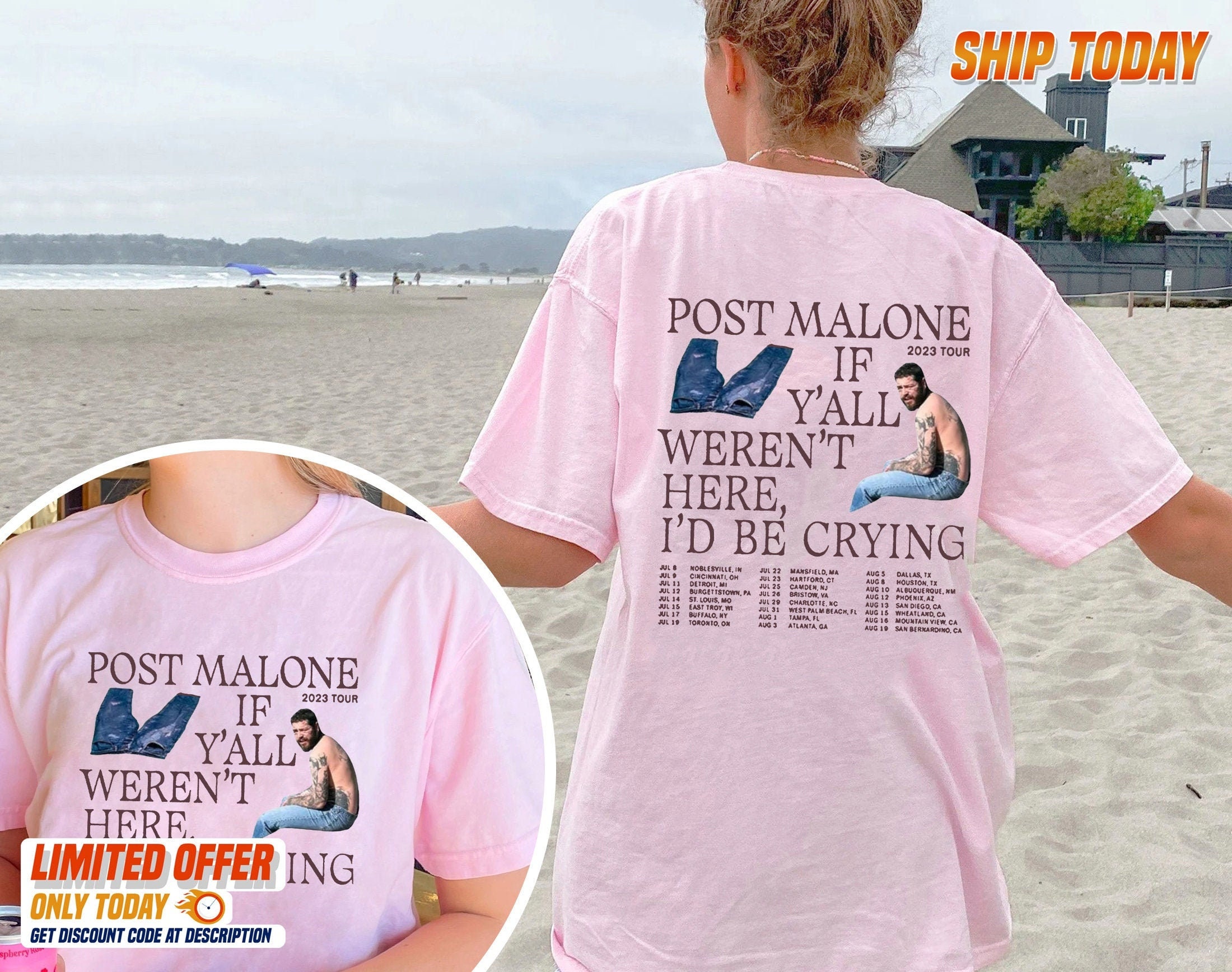 Sweatshirt Officiel Post Malone - Licence Bravado, Coupe Classique, Col Tissé, 241g