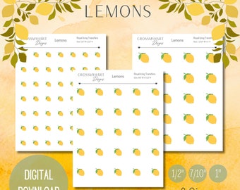 Lemons Royal Icing Transfer Sheet | Lemon Flower Royal Icing Transfers | Yellow Lemon Royal Icing Transfers | Digital Download | 3 Sizes