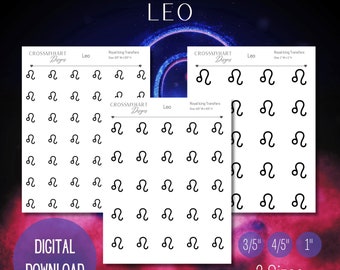 Leo Royal Icing Transfer Sheet | Zodiac Royal Icing Transfers | Horoscope Royal Icing Transfers | Digital Download | 3 Sizes