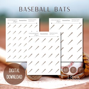 Baseball Bats Royal Icing Transfer Sheet | Baseball Royal Icing Transfers | Sports Royal Icing Transfers | Digital Download | 3 Sizes