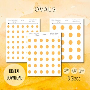 Ovals Royal Icing Transfer Sheet | Oval Royal Icing Transfers | Shapes Royal Icing Transfers | Digital Download | 3 Sizes