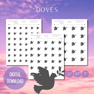 Dove Royal Icing Transfers: Olive Branch Wedding (Digital Download)