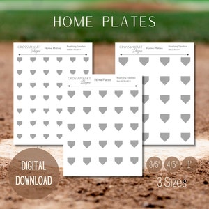 Home Plates Royal Icing Transfer Sheet | Baseball Royal Icing Transfers | Softball Royal Icing Transfers | Digital Download | 3 Sizes