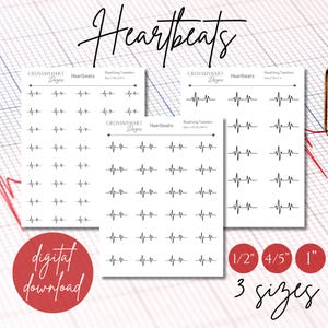 Heartbeat Royal Icing Transfers (Digital Download)