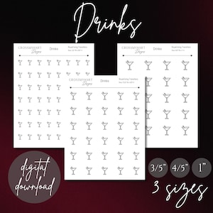 Martini Royal Icing Transfers (Digital Download)