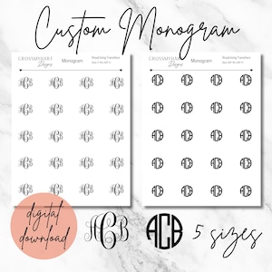 カスタムモノグラムロイヤルアイシング転写 - オーダーメイド（デジタルダウンロード）