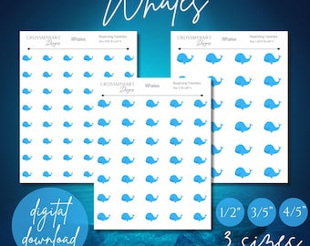 Transferts Whale Royal Icing (téléchargement numérique)