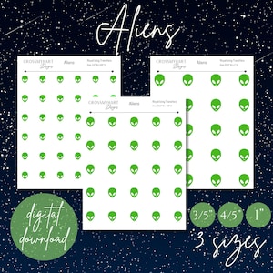 Alien Royal Icing Transfers (Digital Download)