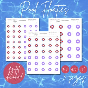 Pool Floaties Royal Icing Transfers (Digital Download)