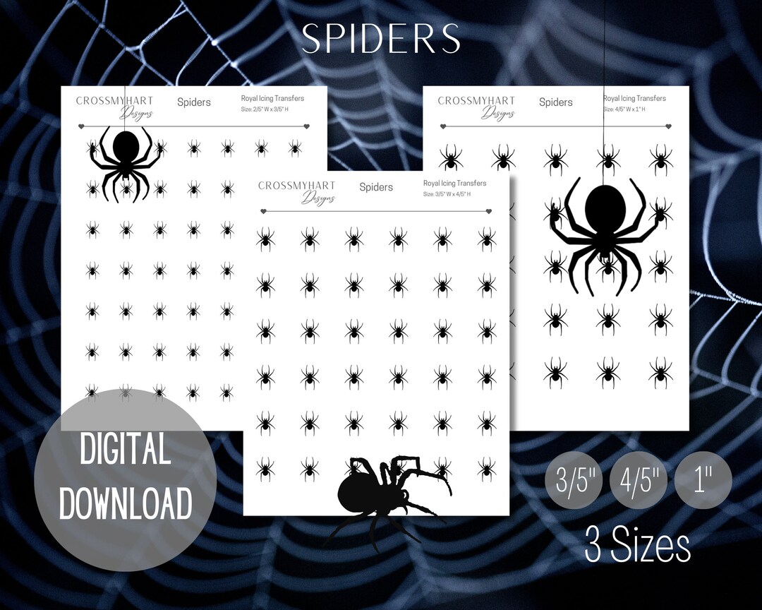 Spiders Royal Icing Transfer Sheet Spider Royal Icing - Etsy