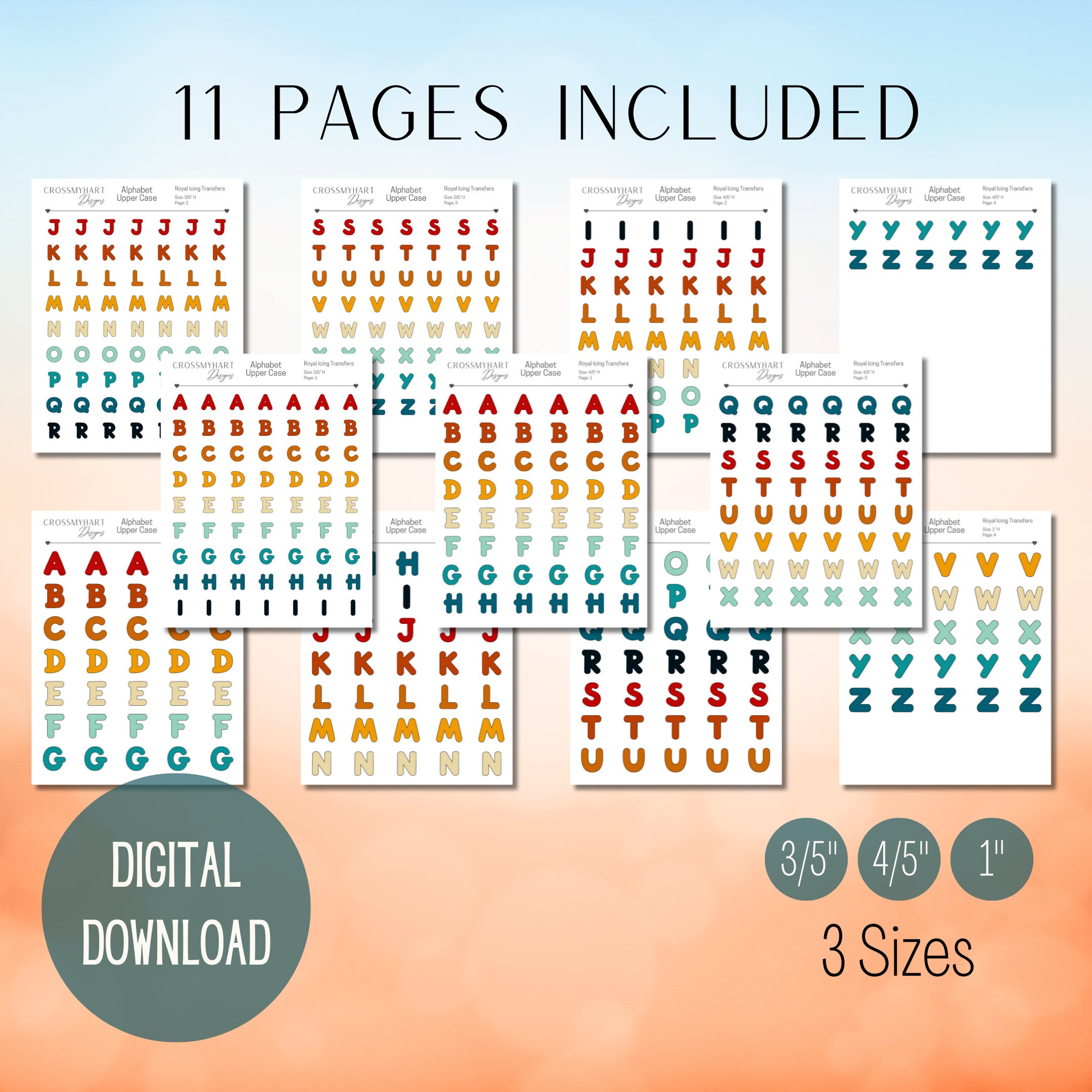 Alphabet Royal Icing Transfer Sheet | Letters Royal Icing Transfers ...