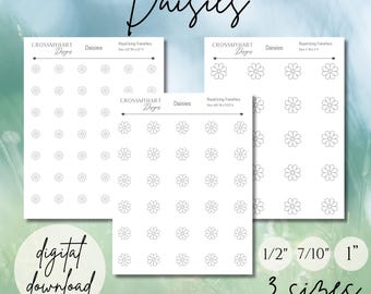 Daisy Royal Icing-overdrachten (digitale download)