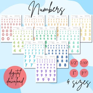 Numbers Royal Icing Transfers - 4 Sizes (Digital Download)