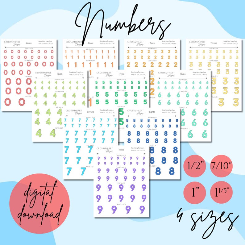 Icing Cut Numbers Numbers Royal Icing Transfers - 4 Sizes (digital Download) - Etsy
