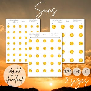 Sun Royal Icing Transfers (Digital Download)