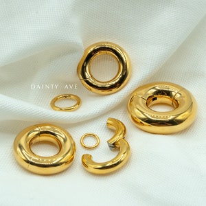 00G/0G/2G/4G/6G/8G/10G/12G/16G/18G/20G Gold Implant Grade Titanium Large Gauge Thick Septum Clicker Hoops Hinged Segment Seamless Rings image 1