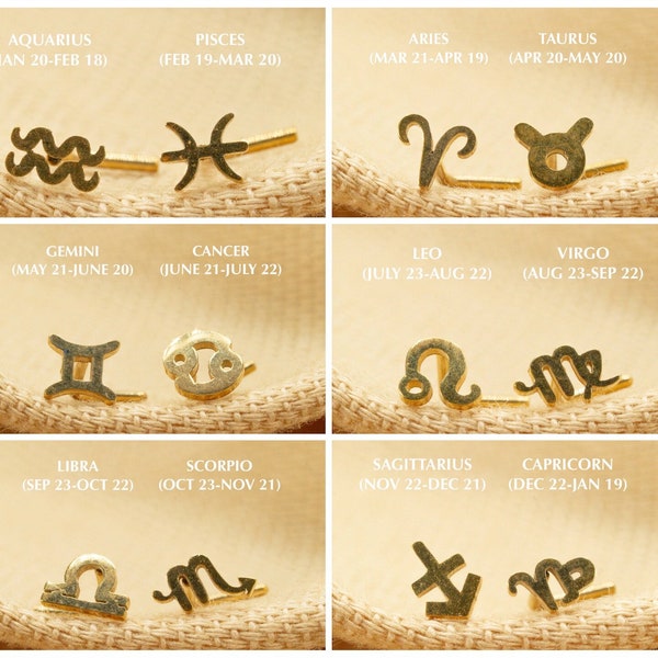 20G Zodiac Sign Nose Stud • Zodiac Nose Ring • Nose Piercing • Nostril Jewelry • L Shape • Nose Bone • Thin Stud • Gold • Silver • Black