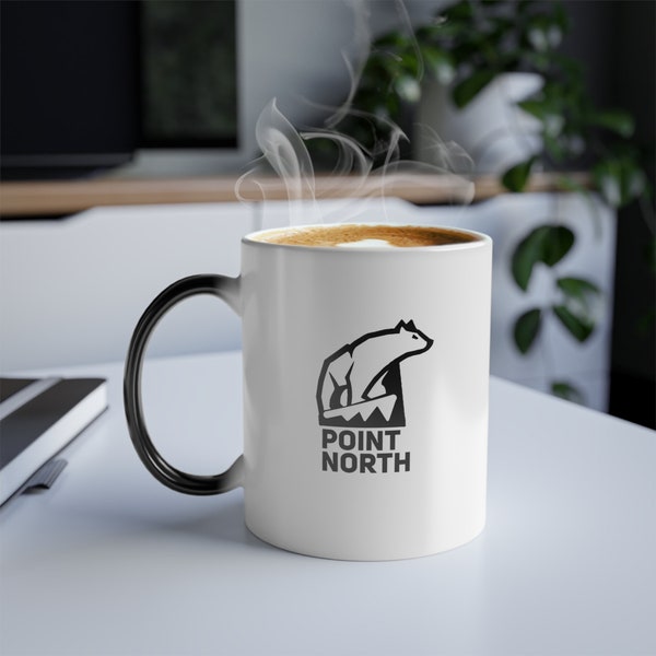 Point North's Heat Sensitive Mug - 11 oz Ceramic Coffee Mug- Perfect for Coffee, Tea, and More, It's just Coffee...