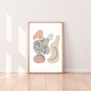 Boho Wall Art Print Boho Decor Gift for her Birthday Gift Botanical Wall Art Flowers Mothers day gift Printable, Digital Download