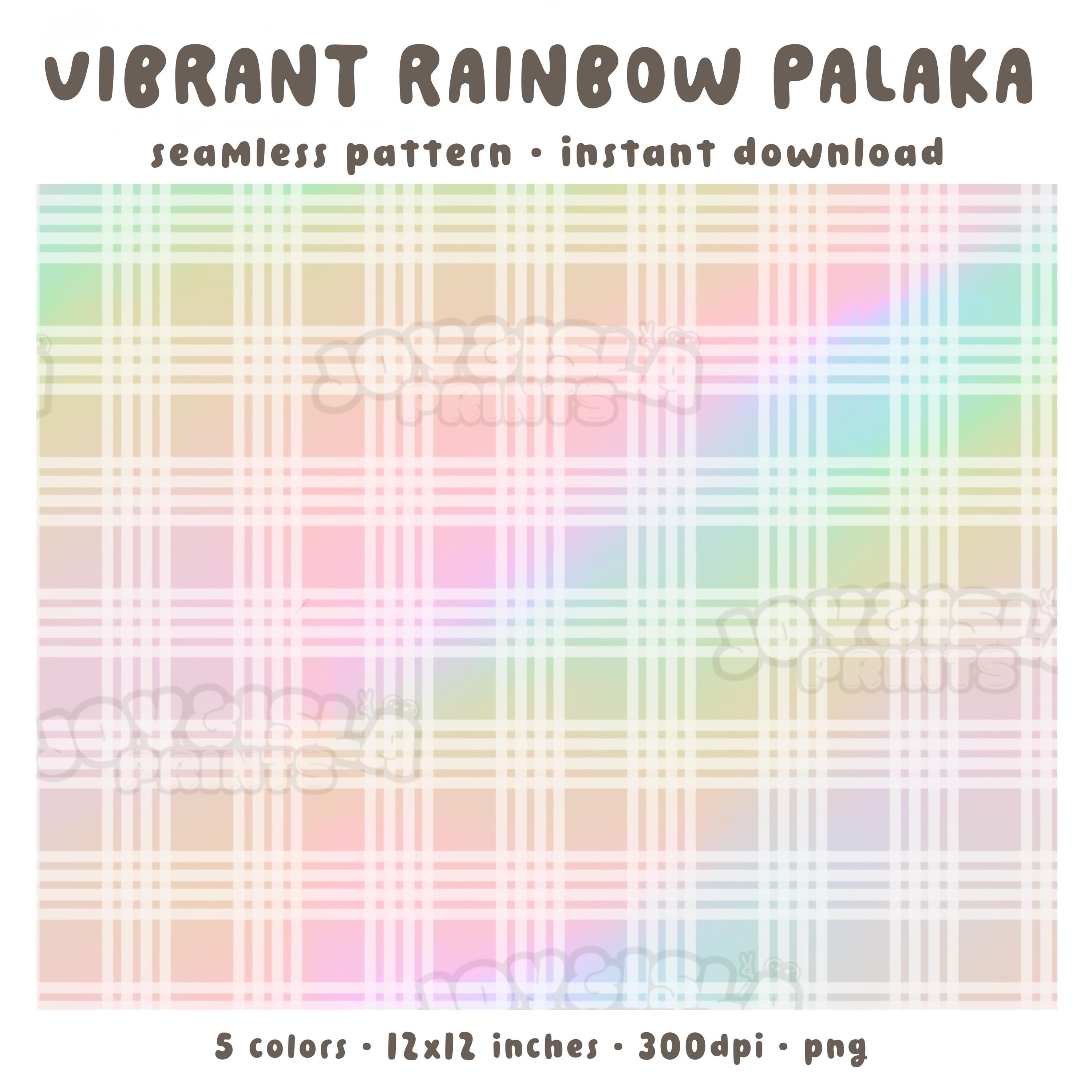 Palaka Pattern Line Vibrant Rainbow Palaka Seamless Plaid Pattern • Instant Digital ...