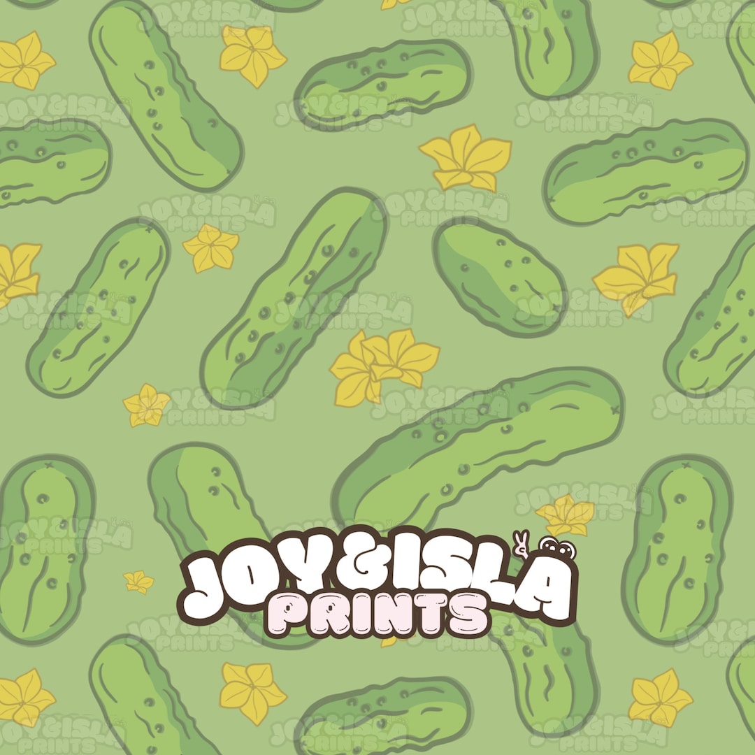 Dill Pickles Seamless Pattern for Fabric / Cucumber Patterns / Cute ...