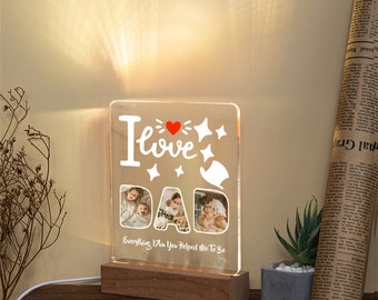 Custom Photo Night Light Lamp,Picture Acrylic Night Lamp,Father's Day Gifts,Family Decor,Home Decoration,Gift Night Lamp,Wooden Night Lights