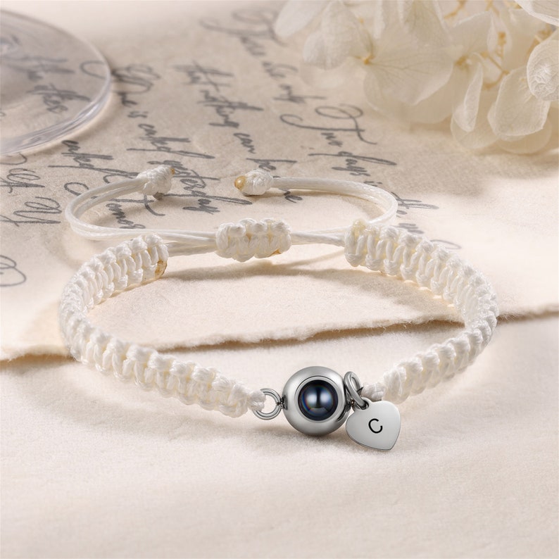 Bracelet personnalisé pour projection de photos, bracelet corde tressée, bracelet commémoratif, bracelet photo, cadeaux d'anniversaire, cadeau pour lui/elle image 10