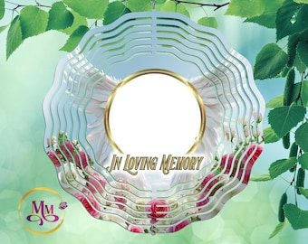 En memoria amorosa Rosa -Agrega tu foto - Archivos PNG digitales - Para molinos de viento u otros productos