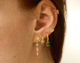 18K Gold Plated Earrings Set with 6 PCS, Earring Set, Hoop Earring, Dangle Earrings, Stud Earrings