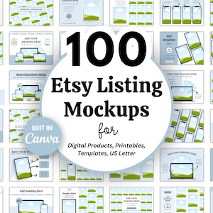 Printables Mockup Bundle, Etsy Listing Mock up Template, Digital ...