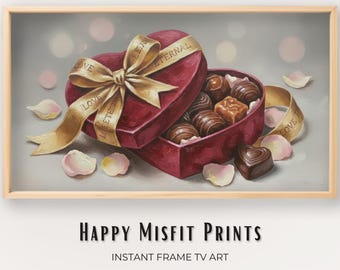 バレンタインデーのチョコレートキャンディ水彩画（Frame TV用