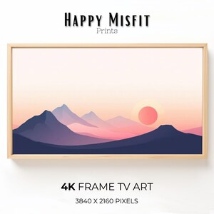 Frame TV Art, Sunset Mountain Landscape Digital Art for Samsung Frame TV, Nature Digital Download, Minimalist Scenery, Calming Art, Instant