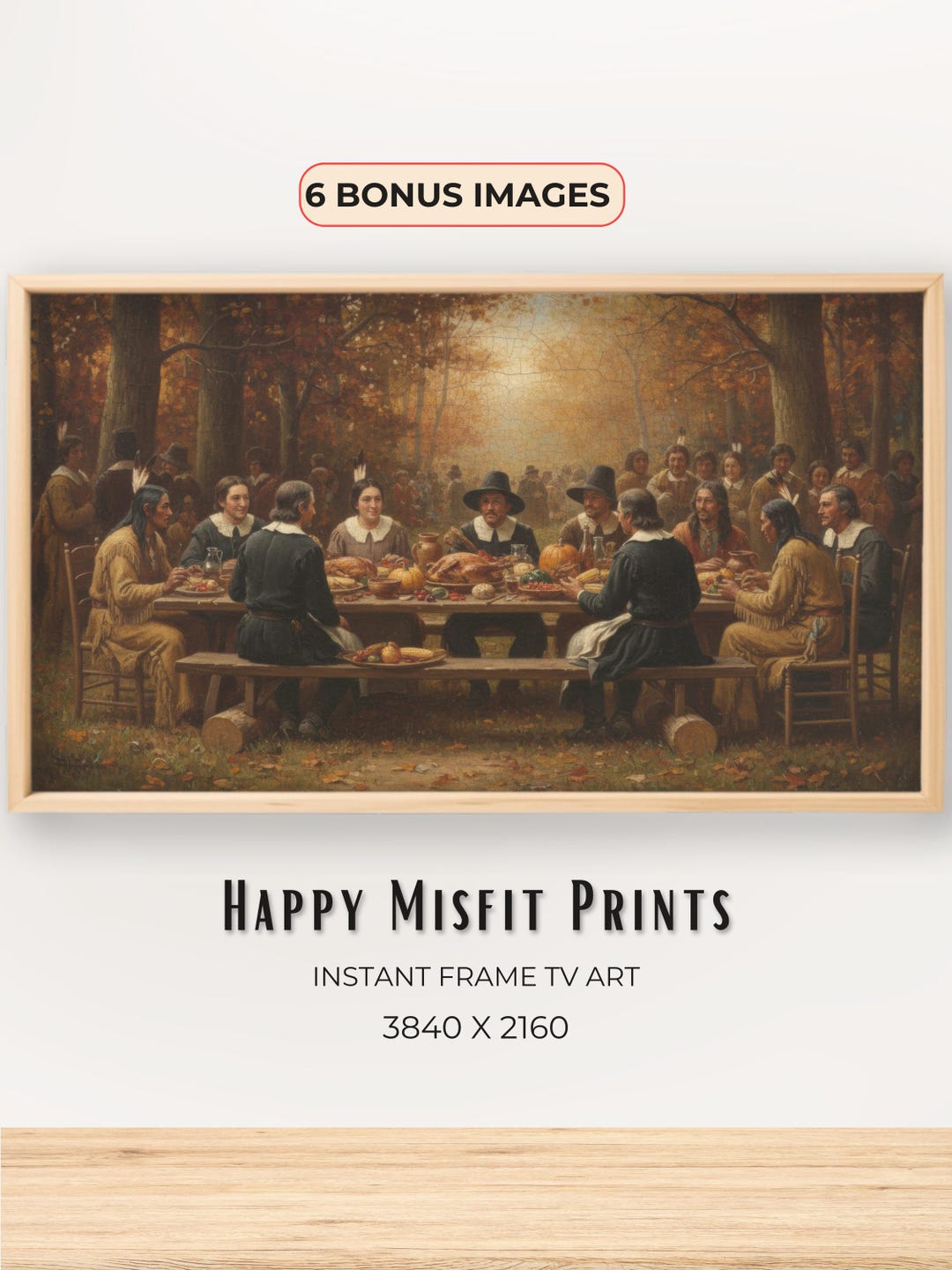 Thanksgiving Feast Frame TV Art, Autumn Scene, Fall Colors (digital ...