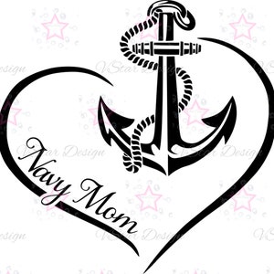 Navy Mom, SVG File, Cut File, PNG File, Digital Download