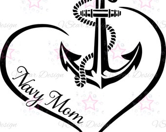 Navy Mom, SVG File, Cut File, PNG File, Digital Download