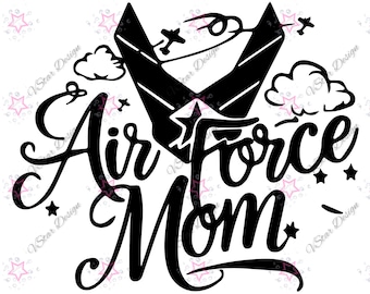Air Force Mom Wings, Air Force Mom, SVG File, Cut File, PNG File, Digital Download, Wings, Aim High ... Fly-Fight-Win