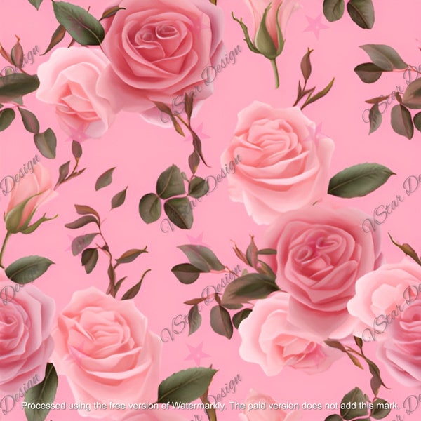 Pink Rose Seamless Pattern