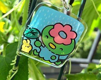 Kawaii Kappa Keychain Charm, Anime Inspired Bag Accessory, Simple Art Style