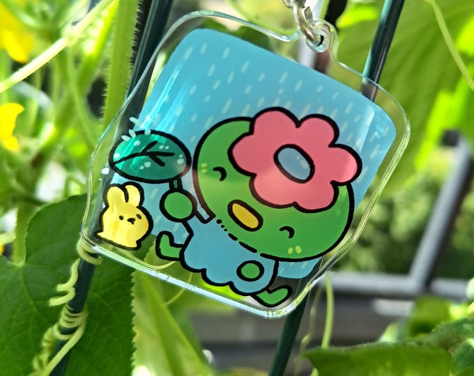 Kawaii Kappa Keychain Charm, Anime Inspired Bag Accessory, Simple Art Style