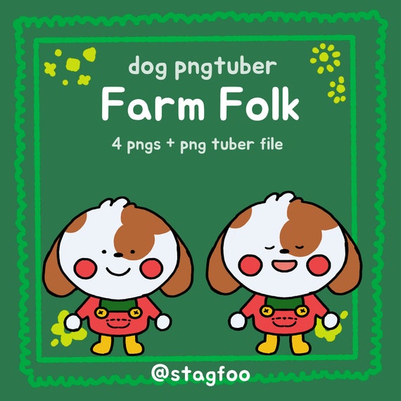Farm Dog PNGtuber Model , Mouth + Blinking , Streamer Vtuber , Discord & Twitch