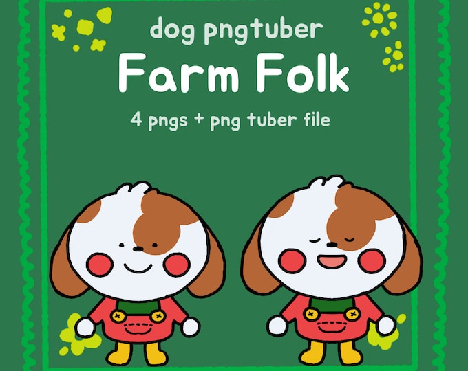 Farm Dog PNGtuber Model , Mouth + Blinking , Streamer Vtuber , Discord & Twitch