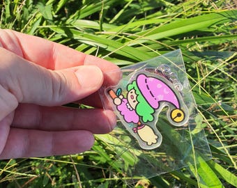 Majo Mail Keychain | Pastel Apple Monster Charm, Whimsical Accessory