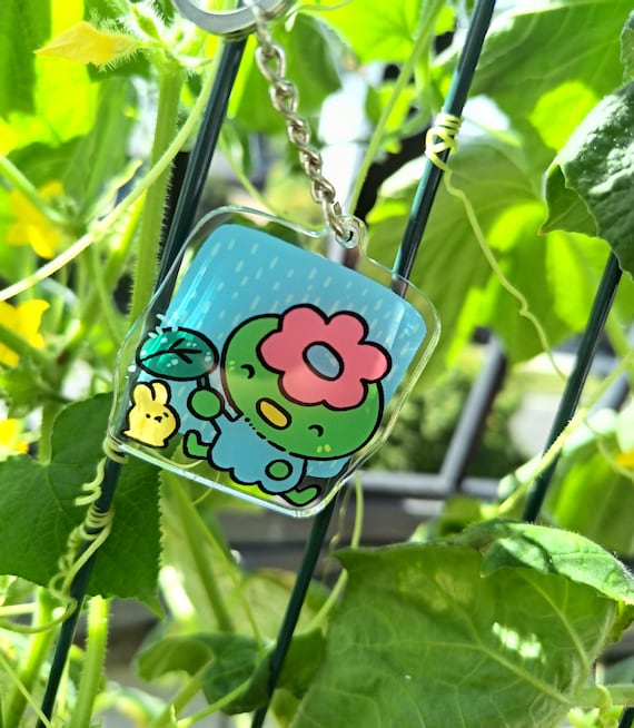 Kawaii Kappa Keychain Charm, Anime Inspired Bag Accessory, Simple Art Style