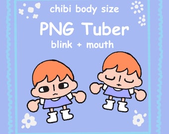 Chibi Boy PNGtuber Model , Mund + Blinzeln , Streamer Vtuber , Discord & Twitch