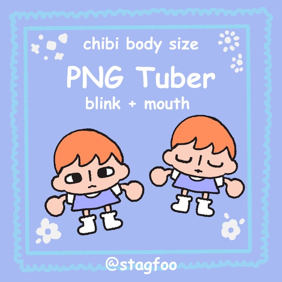 Chibi Boy PNGtuber Model , Mouth + Blinking , Streamer Vtuber , Discord & Twitch