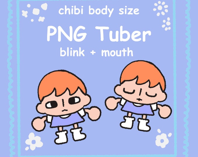 Chibi Boy PNGtuber Model , Mouth + Blinking , Streamer Vtuber , Discord & Twitch