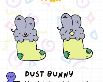 Dust Bunny PNGTuber Avatar, Kawaii Bunny Character, Twitch VTuber Asset (Digital Download)